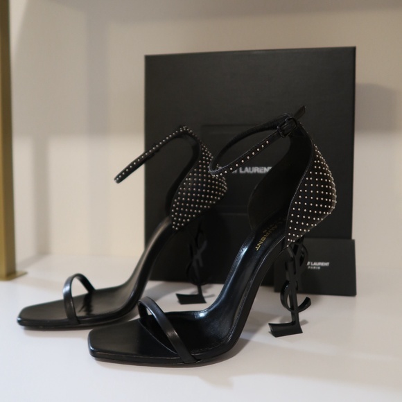 Yves Saint Laurent Black Studded Opyum Heels - Picture 4 of 7